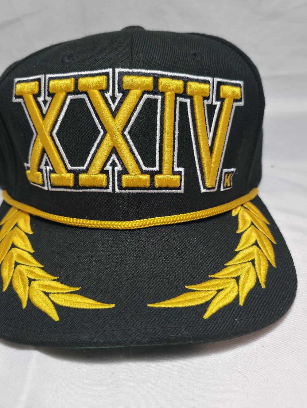 Bruno Mars XXIV Embroidered Black & Yellow Snapback Hat Mitchell & Ness